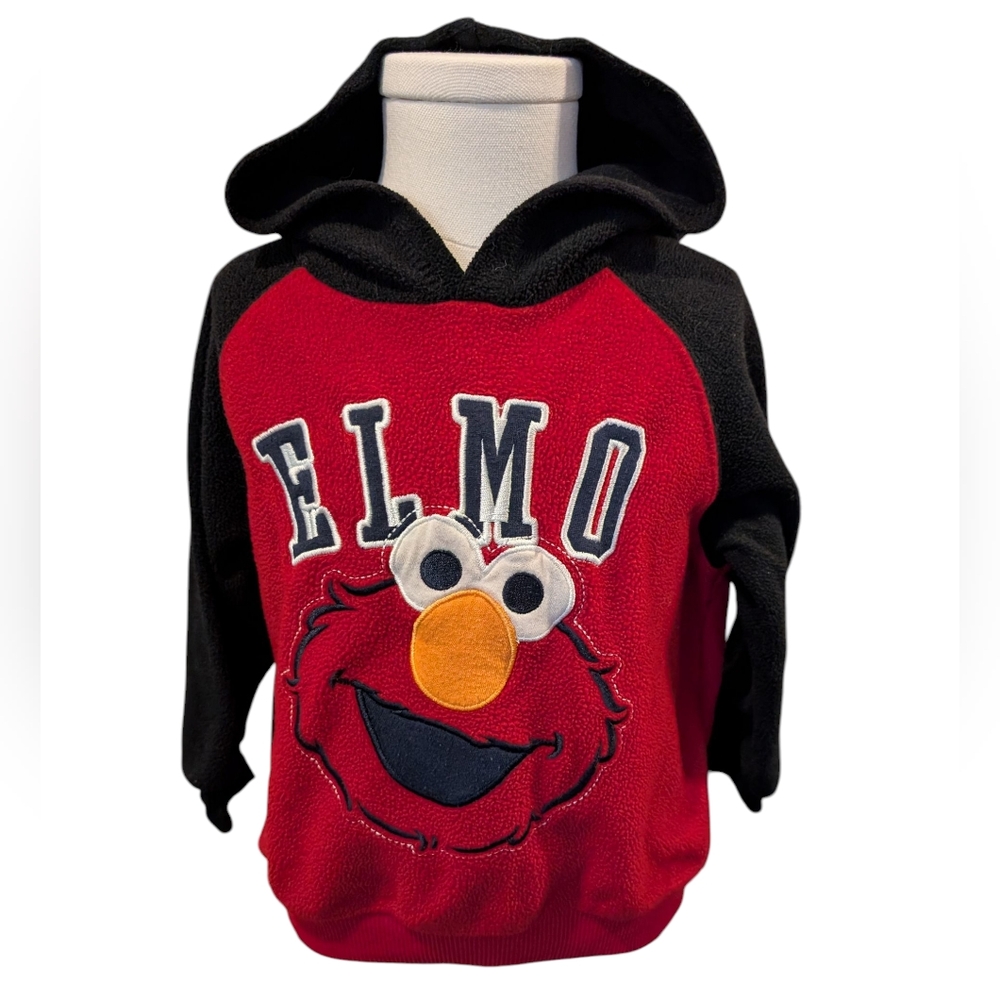 Sesame Street Elmo Y2K Infant Fleece Hoodie Sweatshirt - Red & Blue